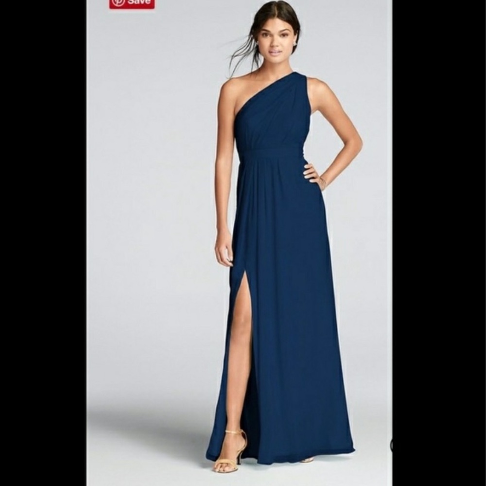 David’s Bridal Marine Blue Bridesmaid Dress